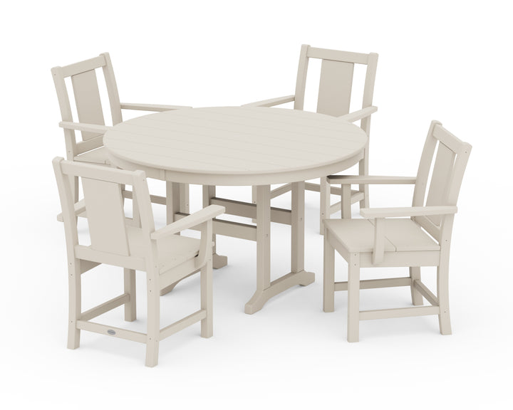 POLYWOOD® Prairie 5-Piece Round Farmhouse Dining Set