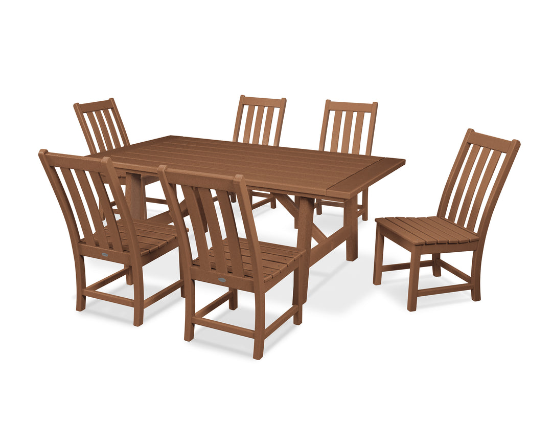 POLYWOOD® Vineyard 7-Piece Rustic Farmhouse Side Chair Dining Set