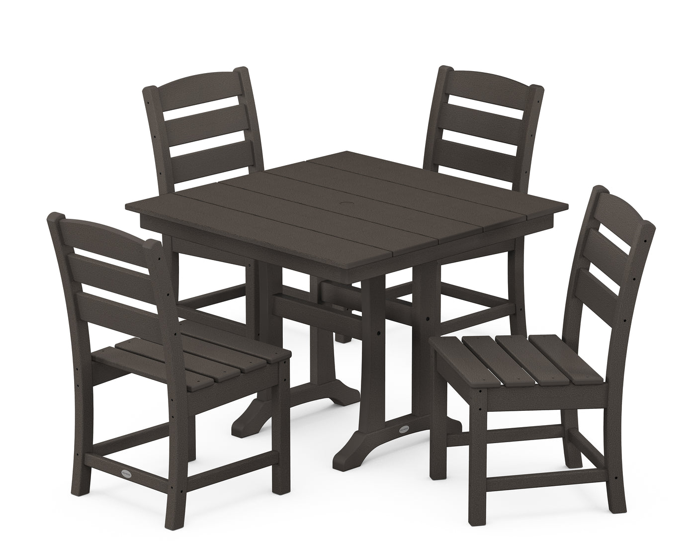 Lakeside 5-Piece Farmhouse Trestle Side Chair Dining Set