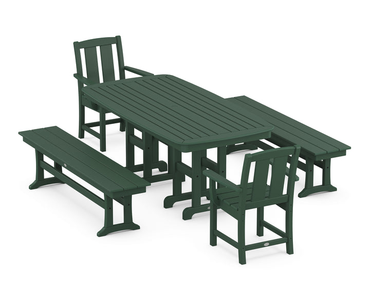 POLYWOOD® Mission 5-Piece Dining Set with Benches