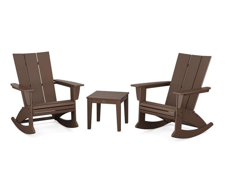 POLYWOOD® Modern Curveback 3-Piece Adirondack Rocking Chair Set