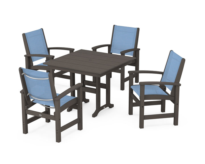 POLYWOOD® Coastal 5-Piece Farmhouse Dining Set