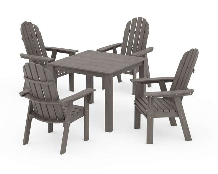 POLYWOOD® Vineyard Curveback Adirondack 5-Piece Parsons Dining Set
