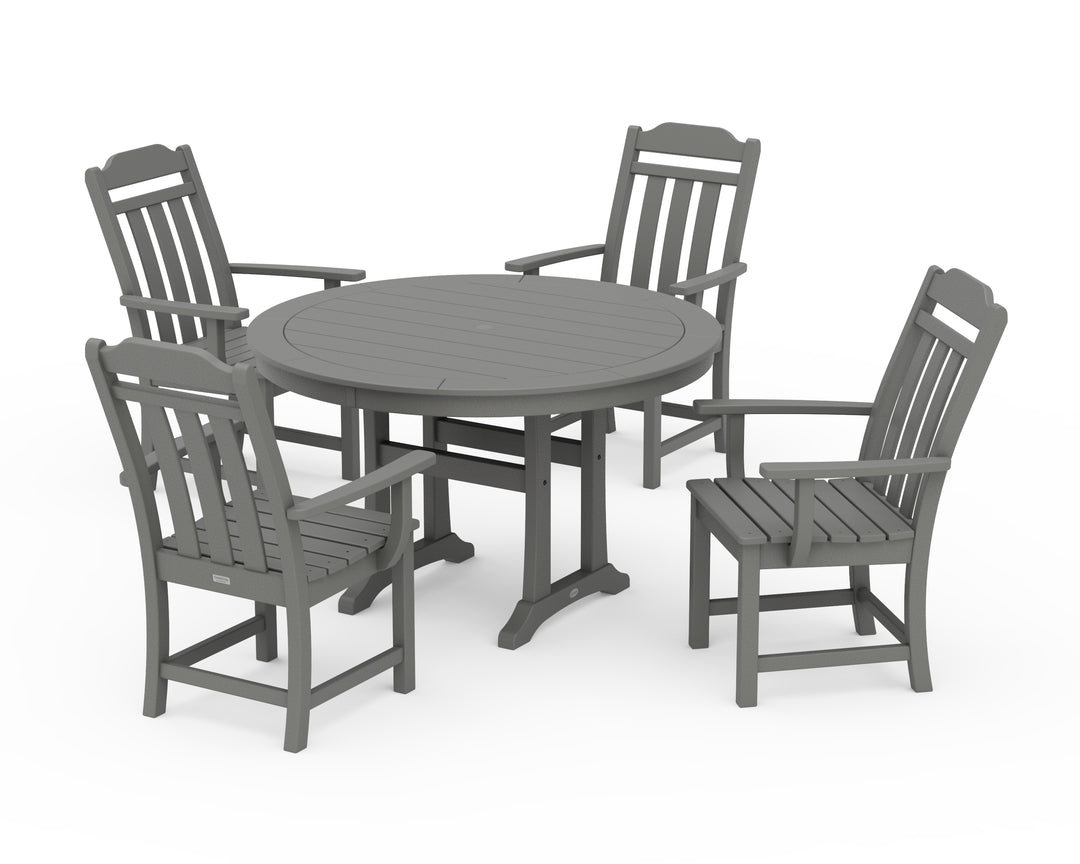 Country Living Cottage 5-Piece Round Dining Set with Trestle Legs
