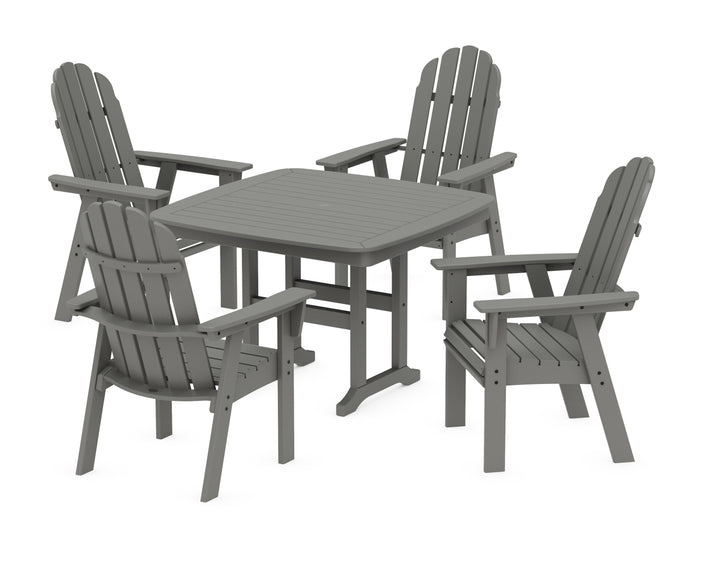 POLYWOOD® Vineyard Curveback Adirondack 5-Piece Dining Set