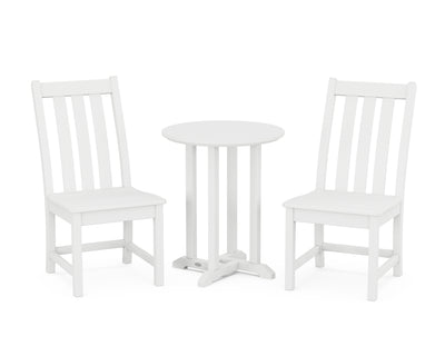 Vineyard Side Chair 3-Piece Round Bistro Dining Set