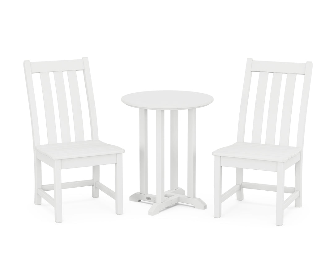 POLYWOOD® Vineyard Side Chair 3-Piece Round Bistro Dining Set