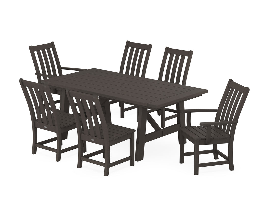 POLYWOOD® Vineyard 7-Piece Rustic Farmhouse Dining Set