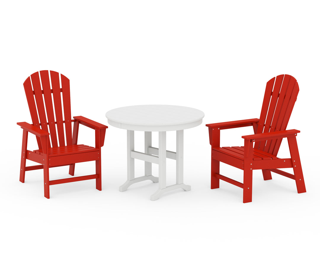 POLYWOOD® South Beach 3-Piece Round Farmhouse Dining Set