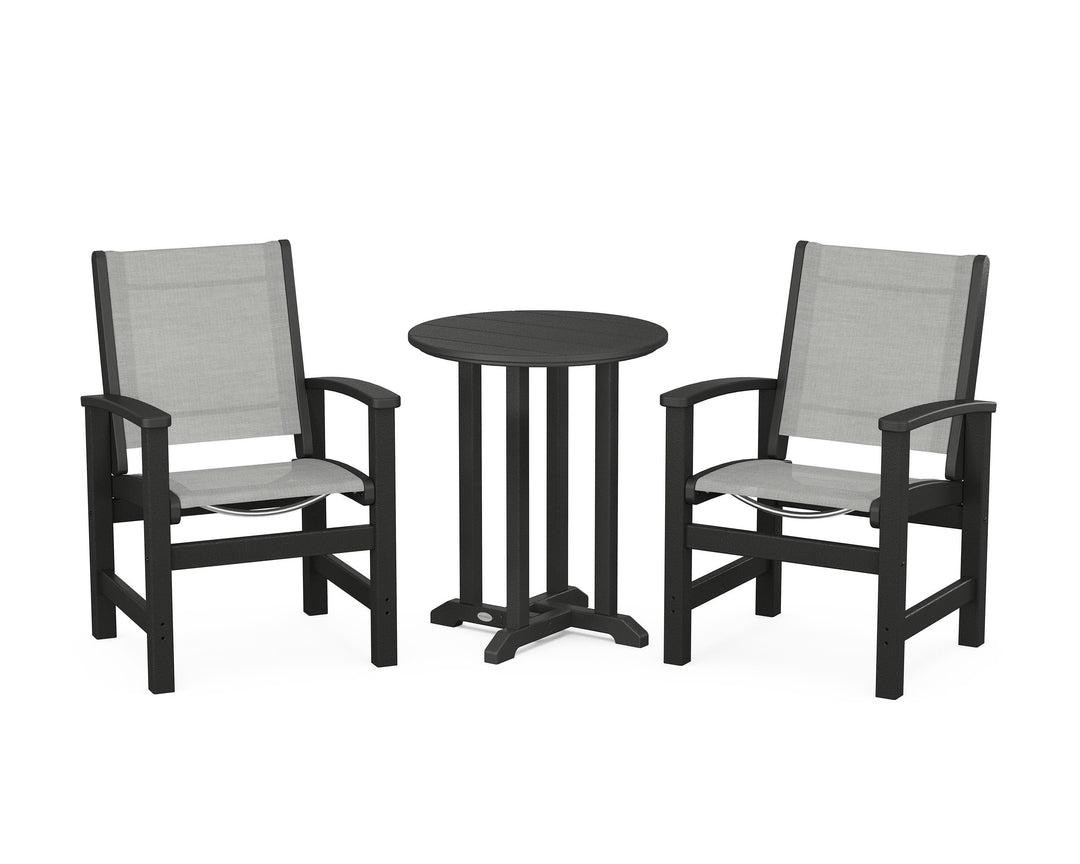POLYWOOD® Coastal 3-Piece Round Bistro Dining Set