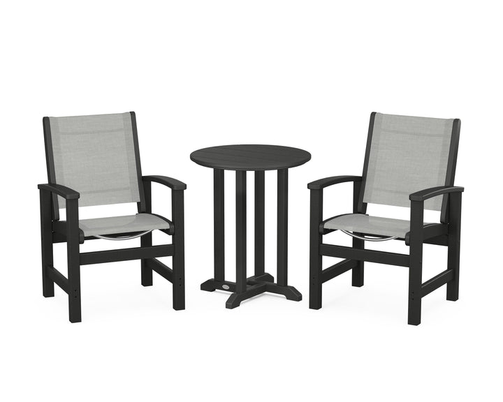 POLYWOOD® Coastal 3-Piece Round Bistro Dining Set
