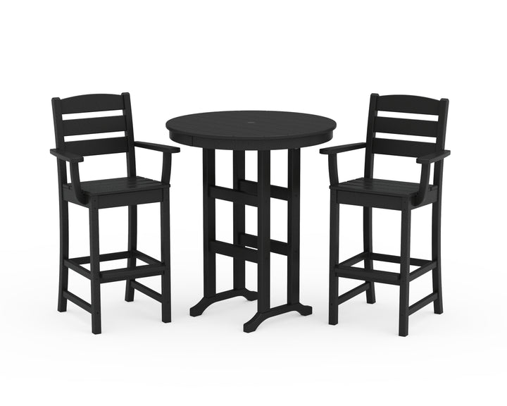 POLYWOOD® Lakeside 3-Piece Round Bar Arm Chair Set