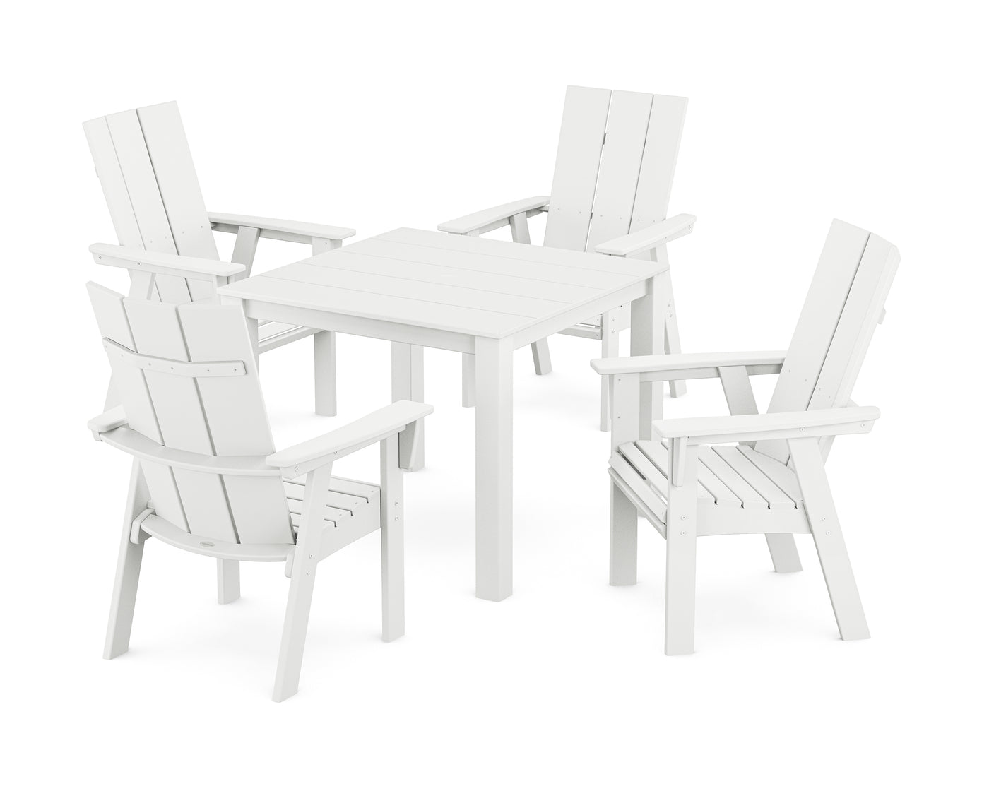 Modern Curveback Adirondack 5-Piece Parsons Dining Set