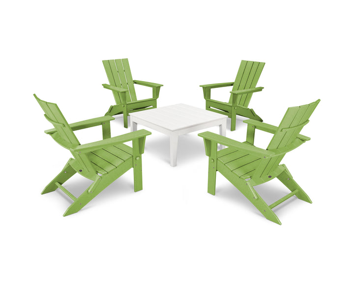 POLYWOOD® Quattro Folding Chair 5-Piece Conversation Set