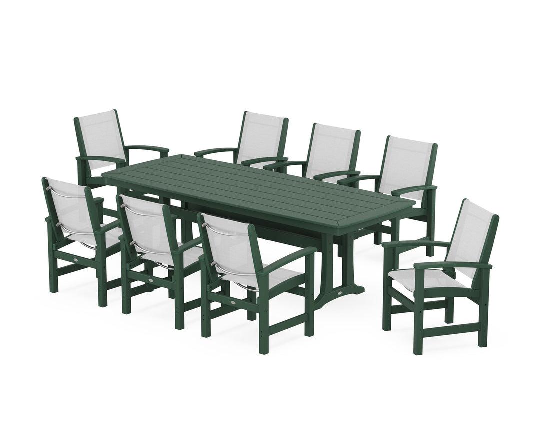 POLYWOOD® Coastal 9-Piece Dining Set with Trestle Legs