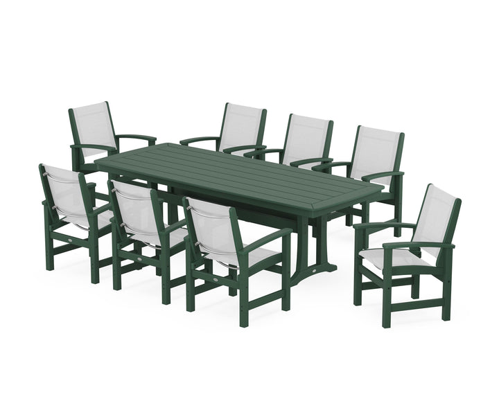 POLYWOOD® Coastal 9-Piece Dining Set with Trestle Legs