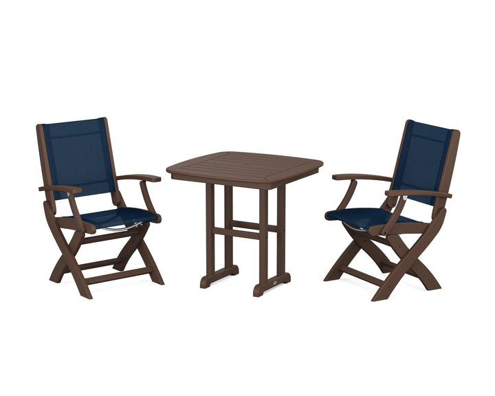 POLYWOOD® Coastal Folding Chair 3-Piece Dining Set