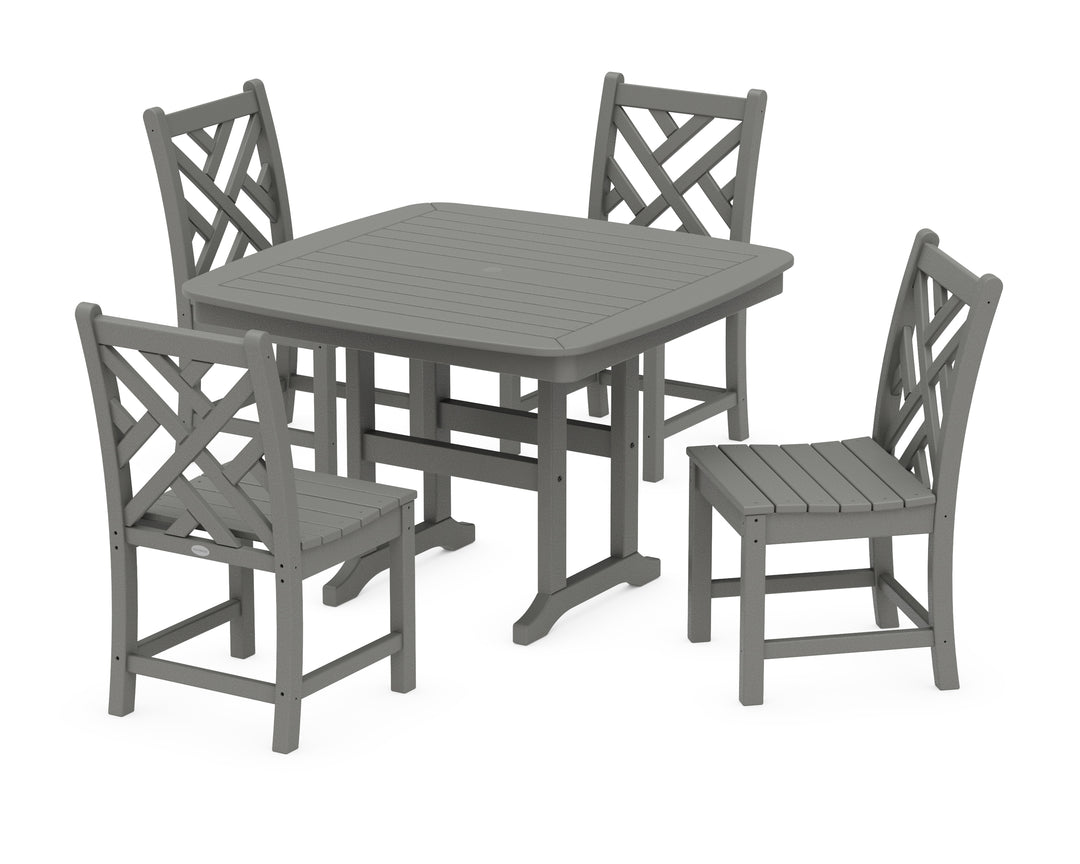 POLYWOOD® Chippendale Side Chair 5-Piece Dining Set with Trestle Legs
