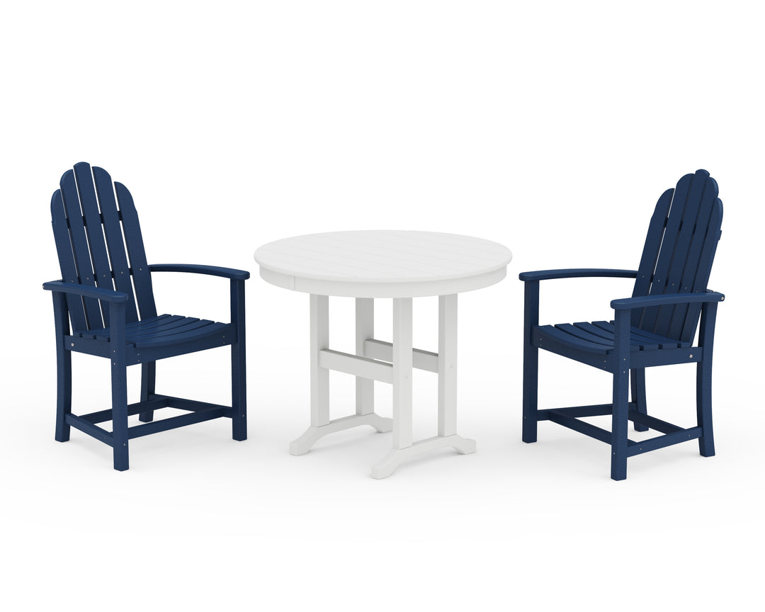 POLYWOOD® Classic Adirondack 3-Piece Round Dining Set