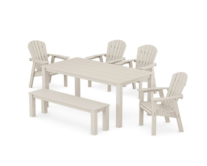 POLYWOOD® Seashell 6-Piece Parsons Dining Set with Bench
