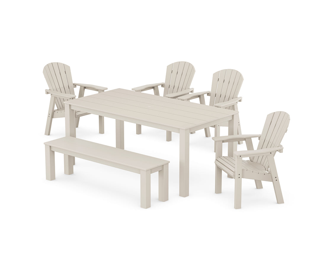 POLYWOOD® Seashell 6-Piece Parsons Dining Set with Bench