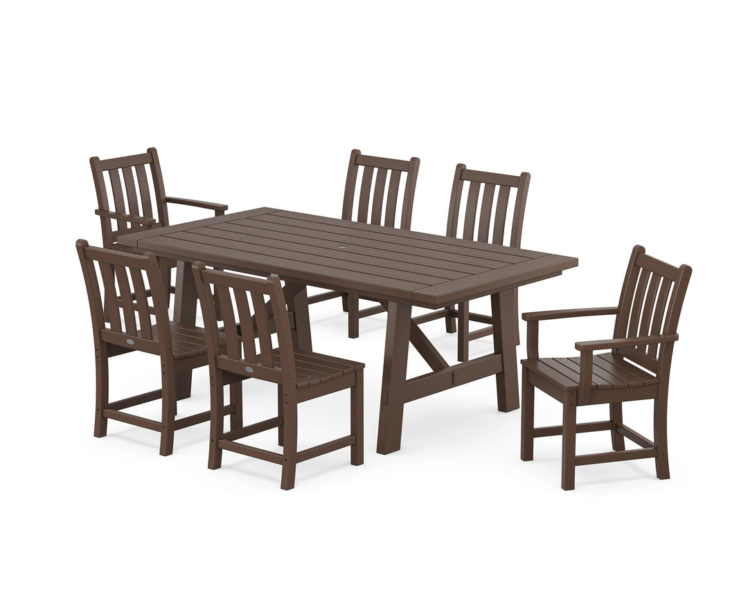 POLYWOOD® Traditional Garden 7-Piece Rustic Farmhouse Dining Set