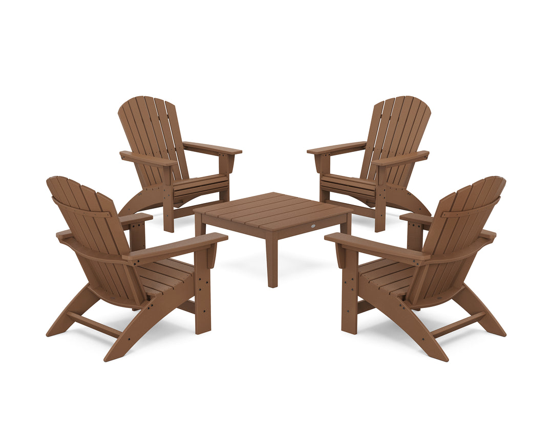 POLYWOOD® 5-Piece Nautical Grand Adirondack Chair Conversation Group