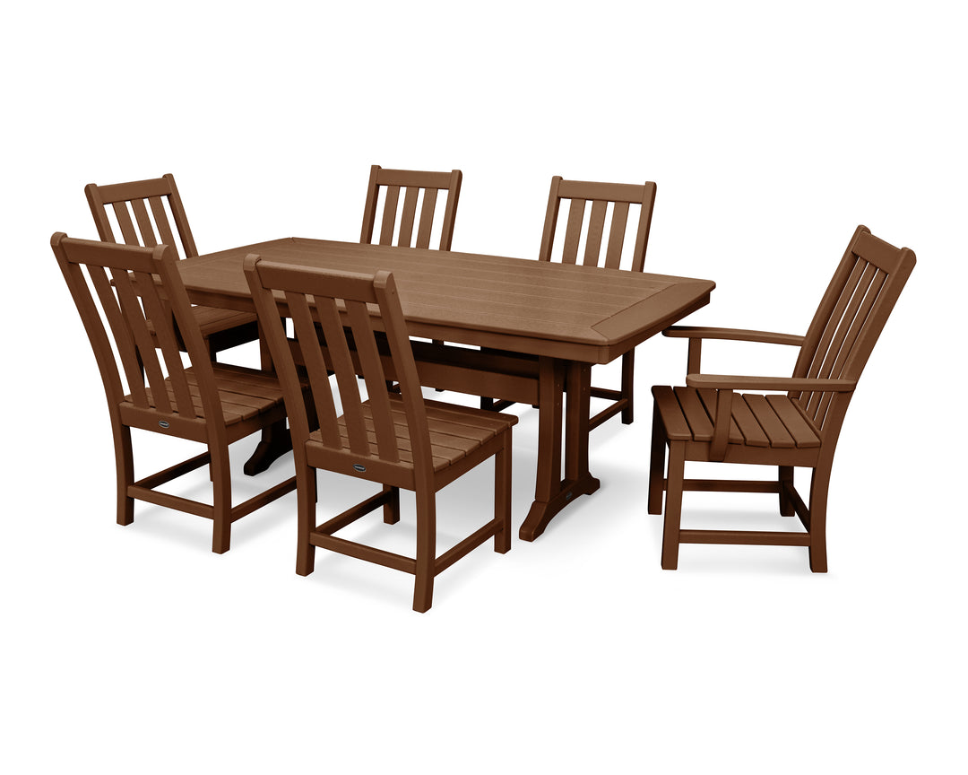 POLYWOOD® Vineyard 7-Piece Dining Set with Trestle Legs