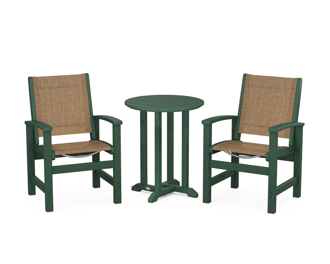 POLYWOOD® Coastal 3-Piece Round Bistro Dining Set