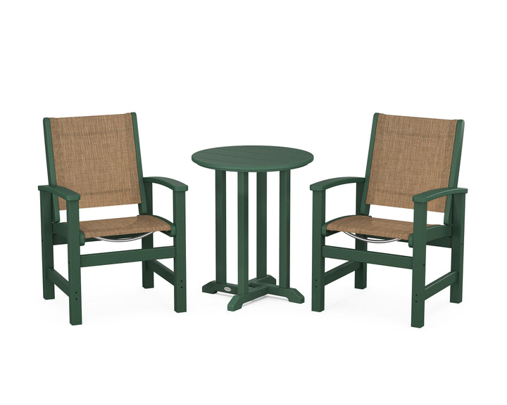 POLYWOOD® Coastal 3-Piece Round Bistro Dining Set