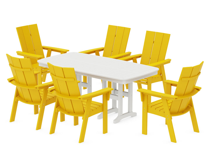 POLYWOOD® Modern Curveback Adirondack 7-Piece Dining Set