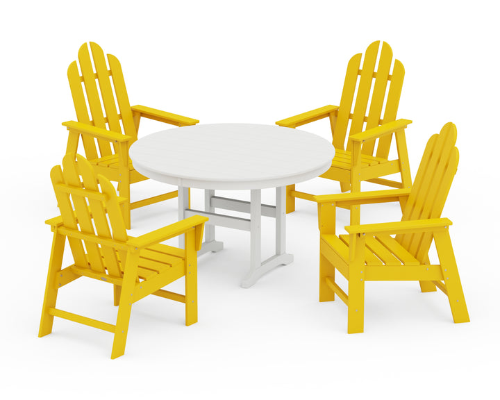 POLYWOOD® Long Island 5-Piece Round Farmhouse Dining Set