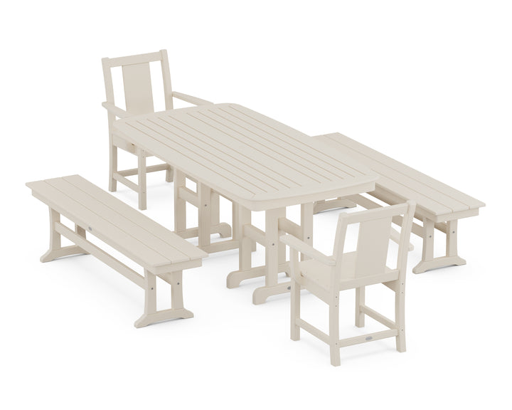 POLYWOOD® Prairie 5-Piece Dining Set with Benches