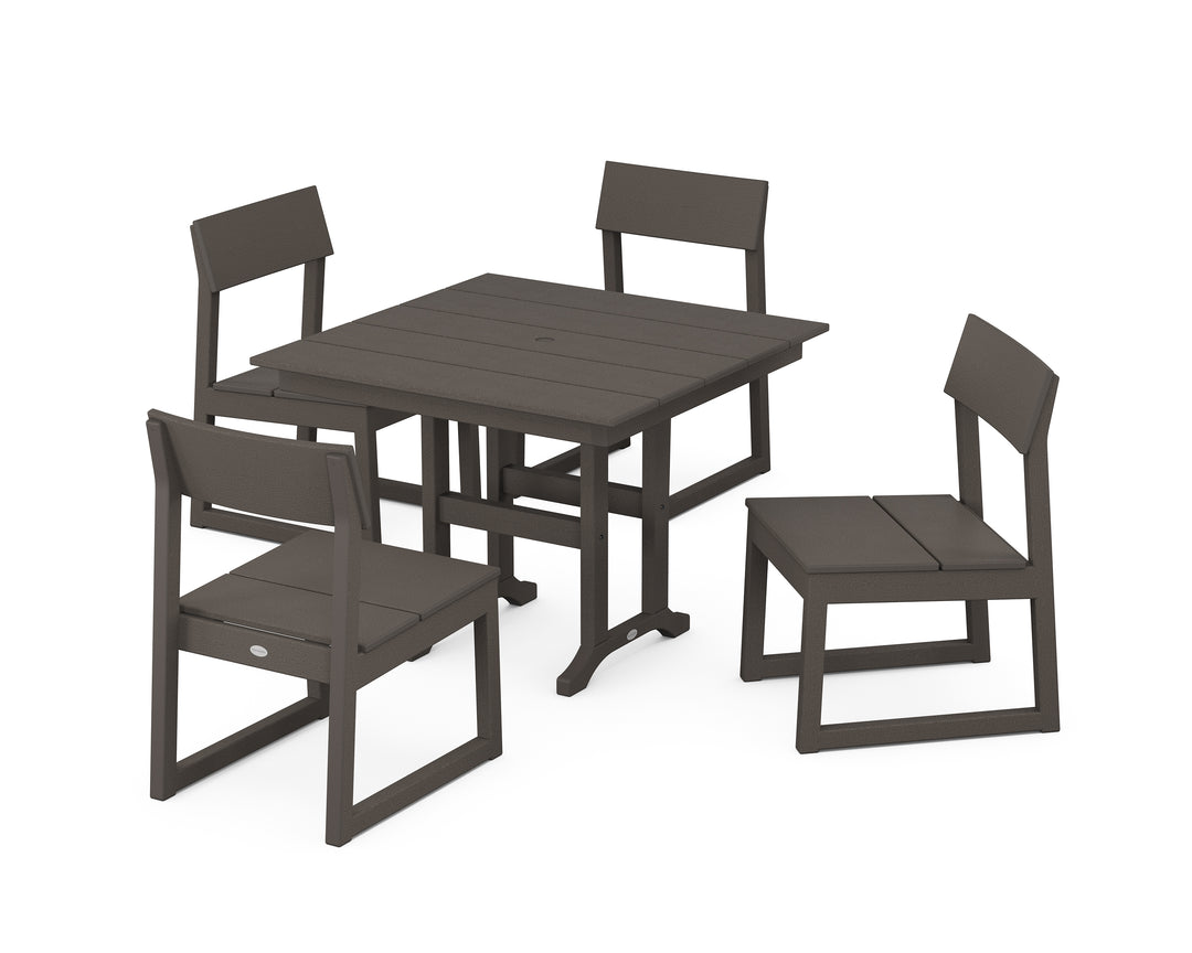POLYWOOD® EDGE Side Chair 5-Piece Farmhouse Dining Set
