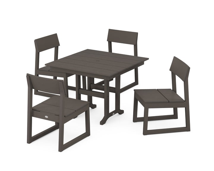 POLYWOOD® EDGE Side Chair 5-Piece Farmhouse Dining Set