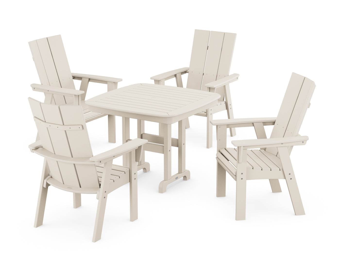 Modern Curveback Adirondack 5-Piece Dining Set