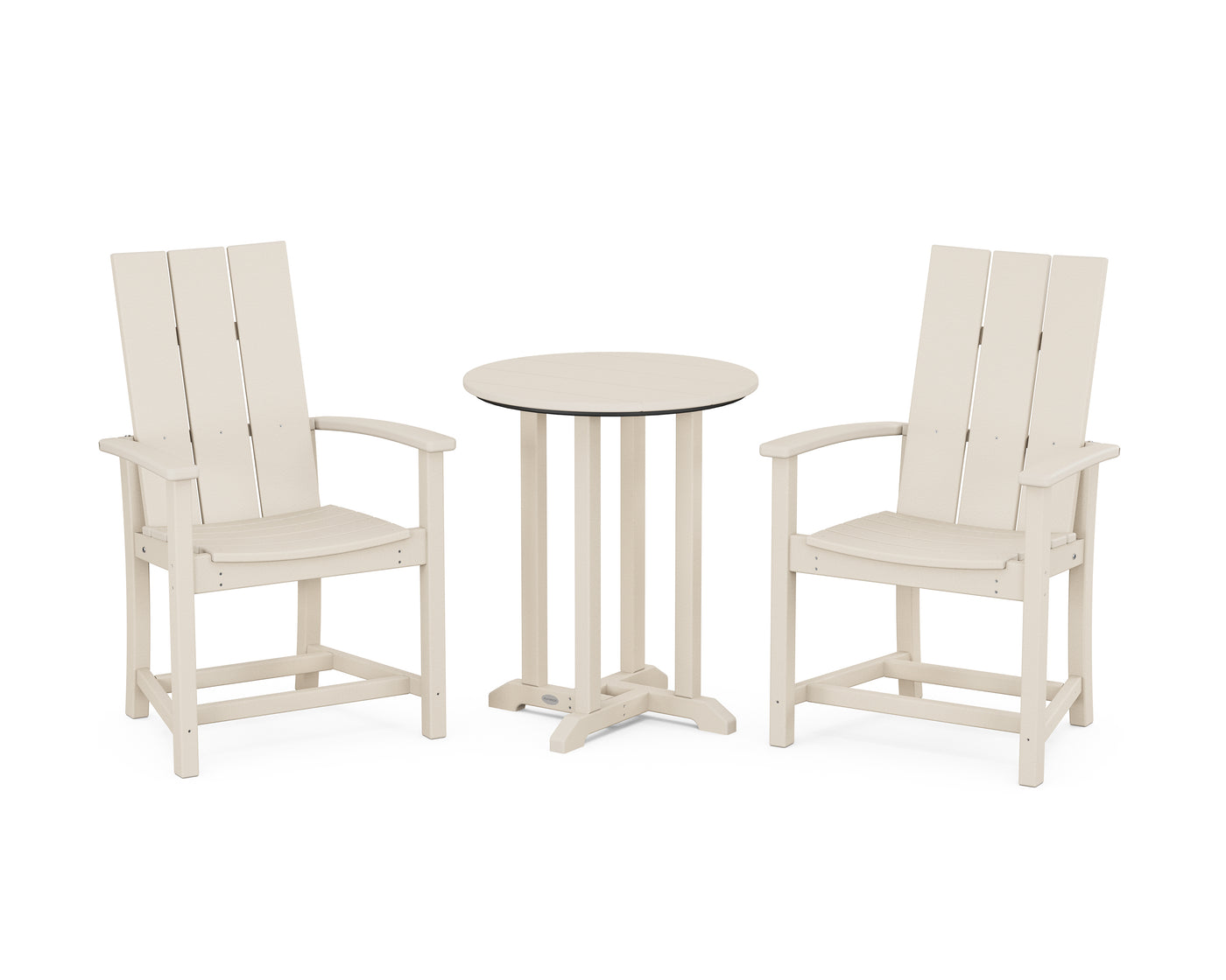 Modern Adirondack 3-Piece Round Farmhouse Bistro Dining Set