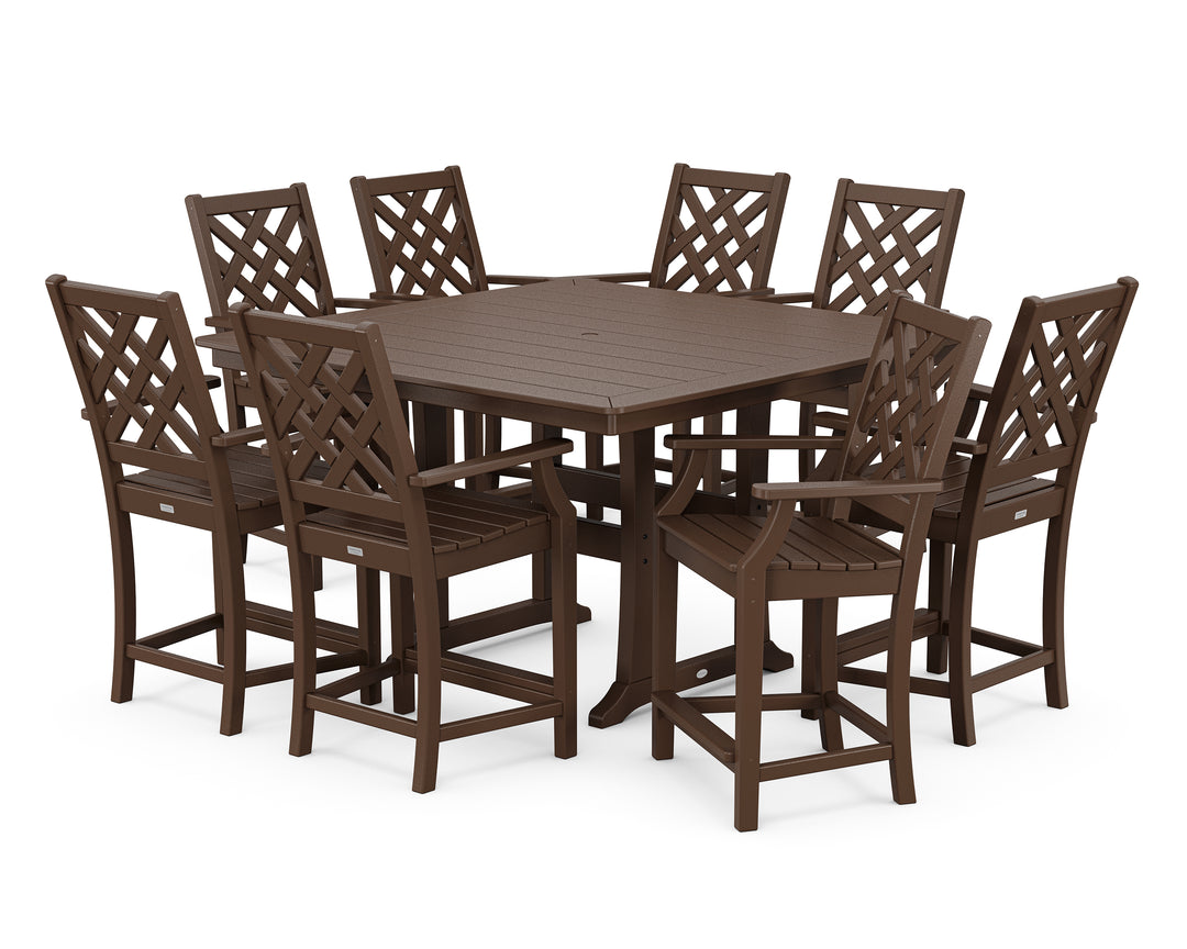 Country Living Wovendale 9-Piece Square Counter Set with Trestle Legs