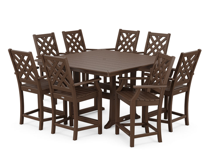Country Living Wovendale 9-Piece Square Counter Set with Trestle Legs