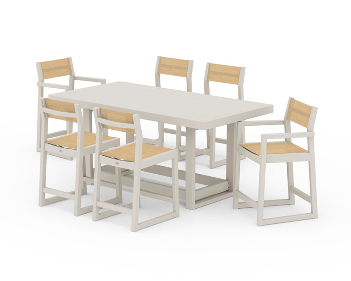 POLYWOOD® EDGE Sling 7-Piece Counter Table Set