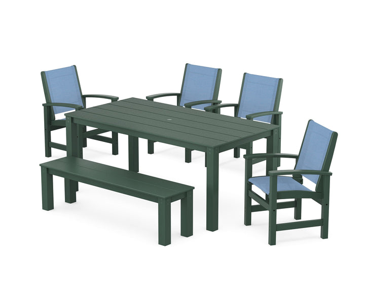 POLYWOOD® Coastal 6-Piece Parsons Dining Set with Bench