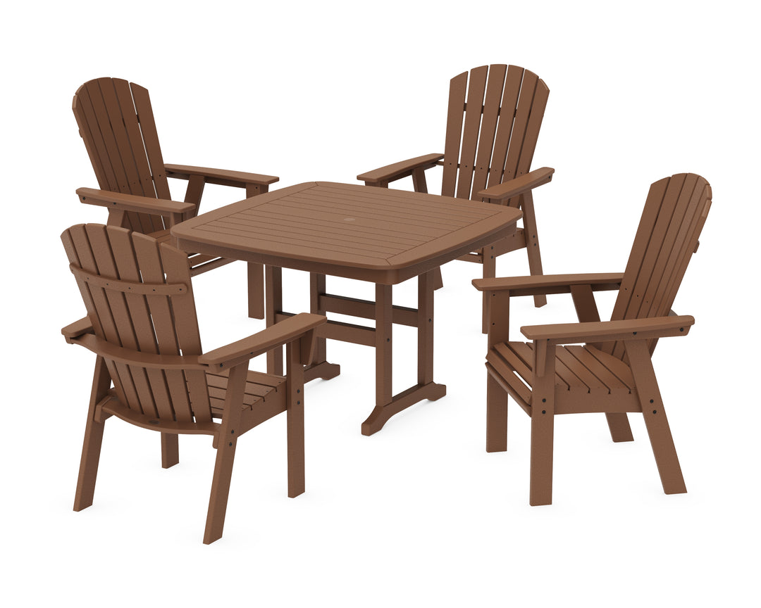 POLYWOOD® Nautical Curveback Adirondack 5-Piece Dining Set