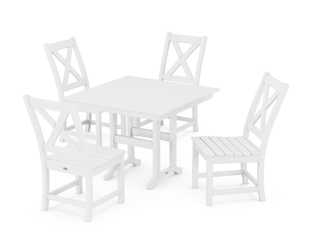 POLYWOOD® Braxton Side Chair 5-Piece Farmhouse Dining Set