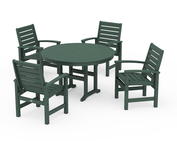 POLYWOOD® Signature 5-Piece Round Farmhouse Dining Set