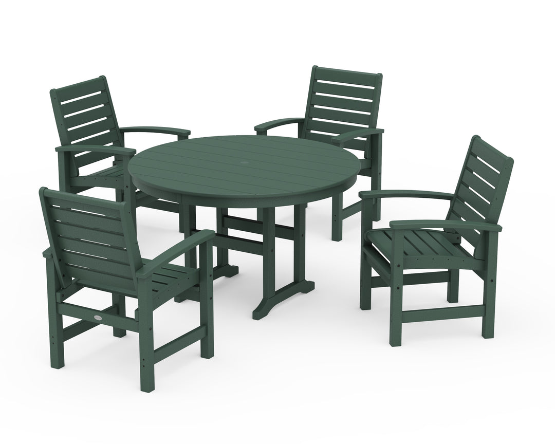 POLYWOOD® Signature 5-Piece Round Farmhouse Dining Set