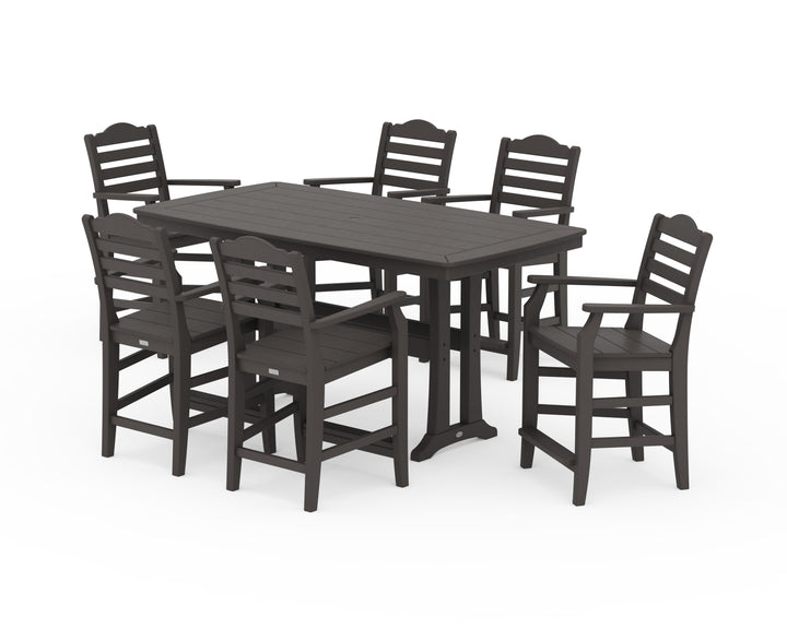 Draper James™ by  POLYWOOD® Savannah Arm Chair 7-Piece Counter Set with Trestle Legs