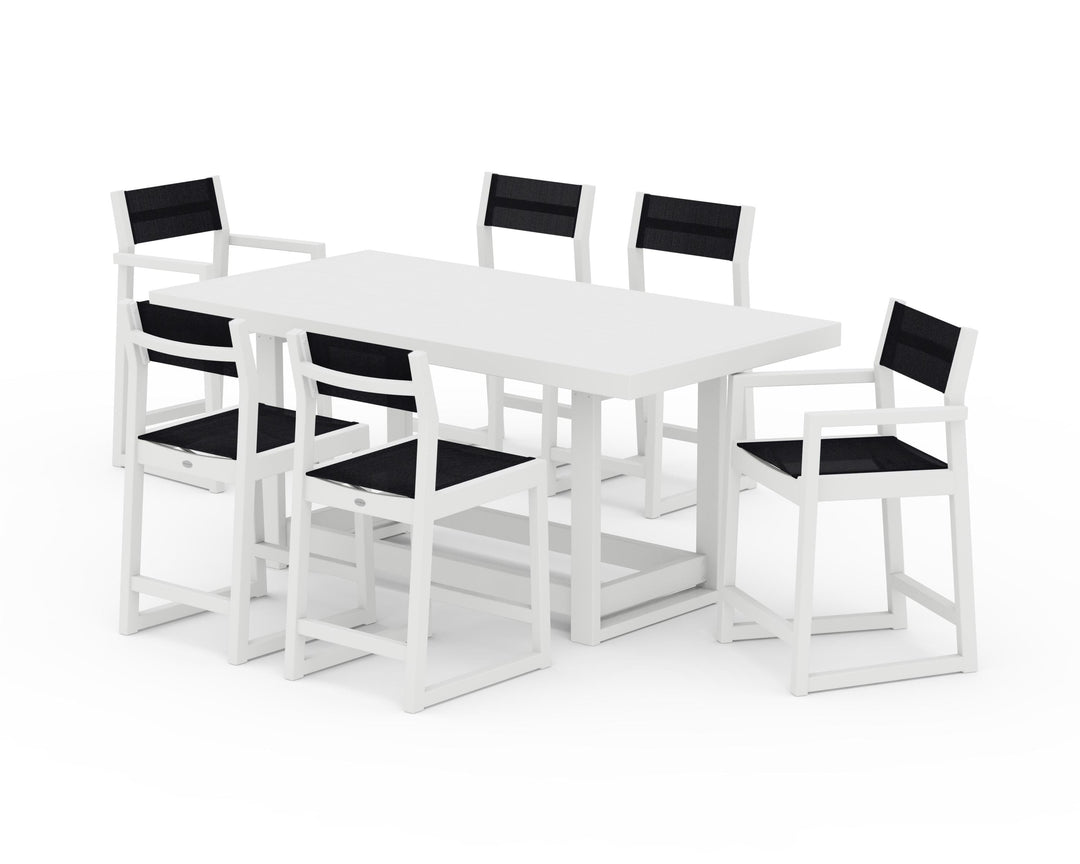 POLYWOOD® EDGE Sling 7-Piece Counter Table Set