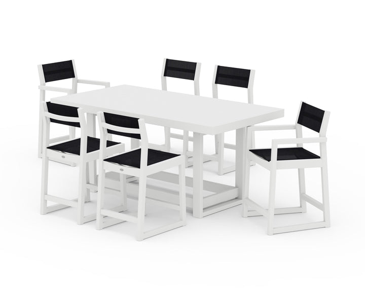 POLYWOOD® EDGE Sling 7-Piece Counter Table Set