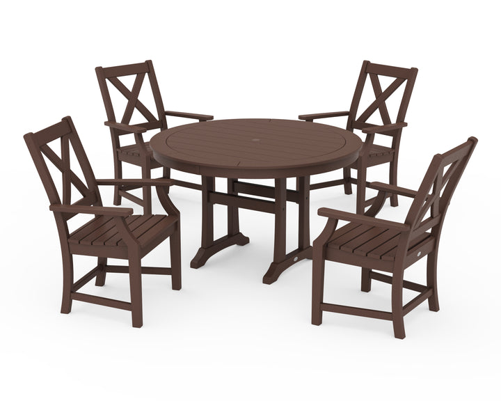 POLYWOOD® Braxton 5-Piece Nautical Trestle Arm Chair Dining Set
