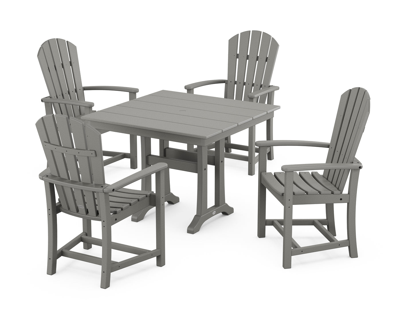 Palm Coast 5-Piece Farmhouse Dining Set With Trestle Legs